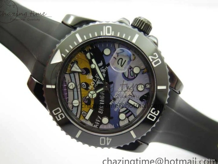 0601 FashionForward Submariner 40mm Black Ceramic 5GF Best Edition Painting Dial on Black Rubber Strap SA 2467